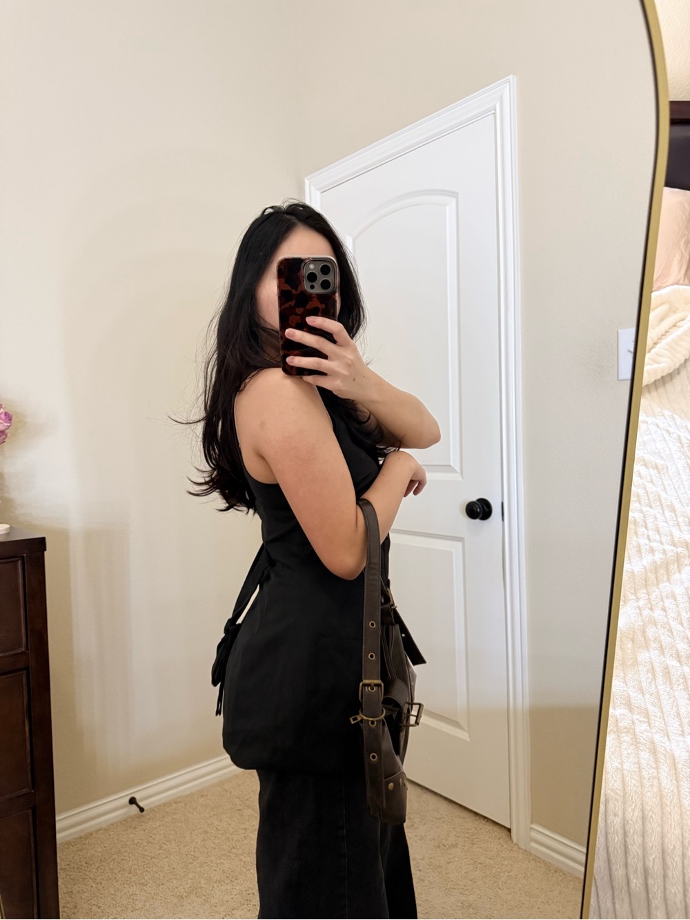 Princess Polly Black Sleeveless Tie-Back Blouse
